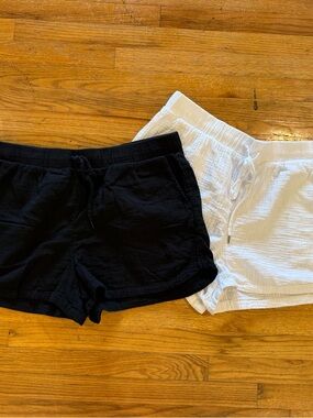 Calia Casual Drawstring Shorts Duo - Black & White